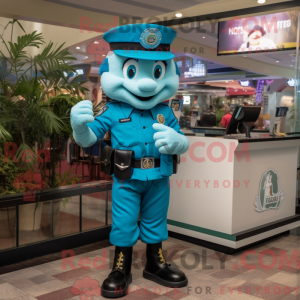 Postava maskota Teal Police...