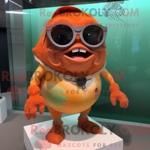 Orange Piranha Maskottchen...