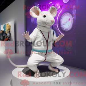 Hvid rotte maskot kostume...