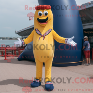 Navy Hot Dog mascot costume...