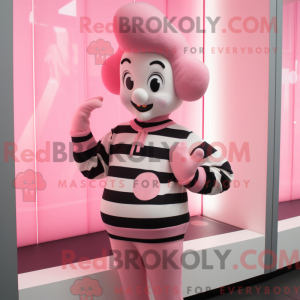 Roze Mime-mascottekostuum...