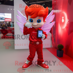 Rød Amor maskot kostume...