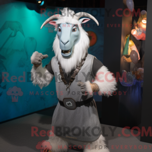 Sølv ged maskot kostume...