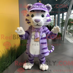 Lavendel tiger maskot drakt...