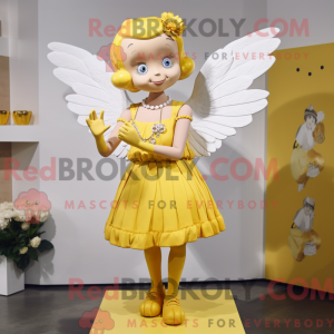 Yellow Cupid mascot costume...