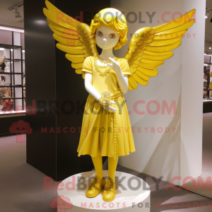 Gul Cupid-maskotdraktfigur...