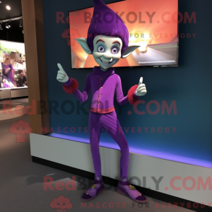 Purple Elf-maskotdraktfigur...