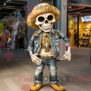 Tan Skull maskotdraktfigur...