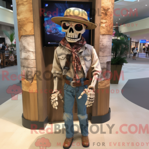 Tan Skull maskotdraktfigur...