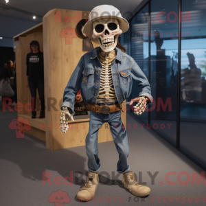 Tan Skull mascot costume...