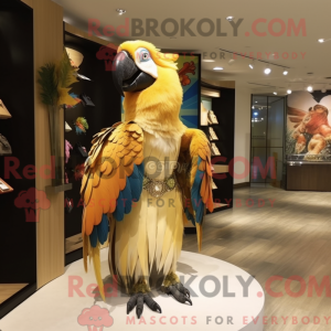 Beige Macaw mascot costume...