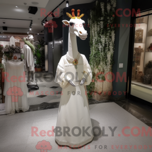 Oliven Giraffe maskot drakt...