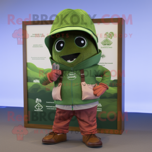 Olive Raspberry mascot costume character dressed with a Bermuda Shorts and Belts