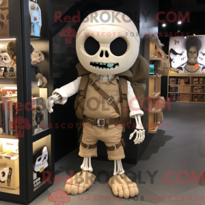Beige Skull maskot kostume...