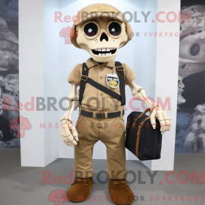 Beige Skull maskot kostume...