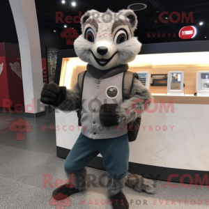 Gray Badger mascot costume...