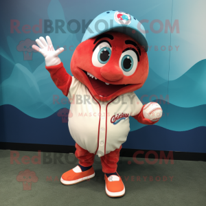 nan Ceviche mascot costume character dressed with a Baseball Tee and Clutch bags