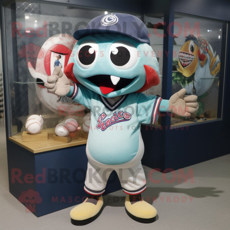 nan Ceviche mascot costume character dressed with a Baseball Tee and Clutch bags nan Ceviche mascot costume character dressed with a Baseball Tee and Clutch bags