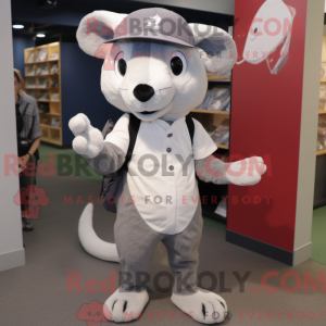 Grå hermelin maskot kostume...