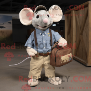 Beige mus maskot drakt...