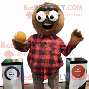 Brown Petanque Ball mascot...