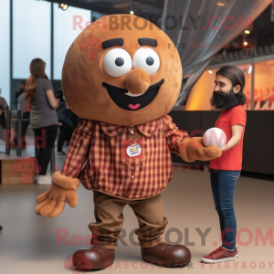 Brown Petanque Ball mascot...