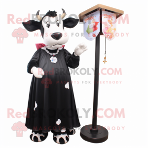 Black Hereford Cow mascotte...