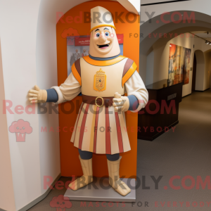 Beige Swiss Guard maskot...