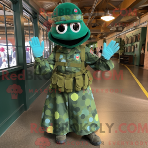 Cyan Grøn Beret maskot...