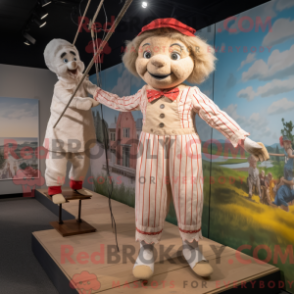 Figura de máscara de Walker na corda bamba com vestido de leke e fecho - Mascotes do Equilibrista - RedBrokoly.com