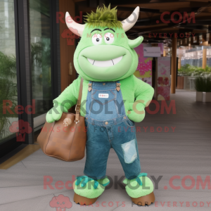 Grøn Yak maskot kostume...