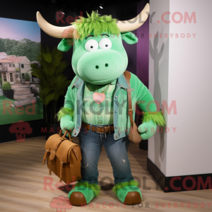 Groen Yak-mascottekostuum...