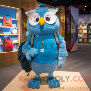 Blauwe Uil mascottekostuum...