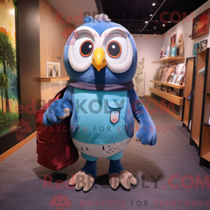 Blauwe Uil mascottekostuum...