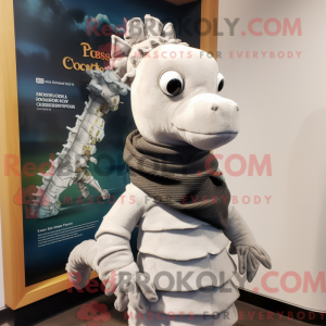 Sølv sjøhest maskot kostyme...