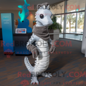 Sølv sjøhest maskot kostyme...