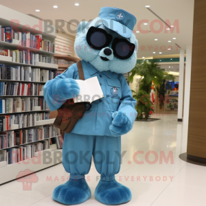 nan Air Force Soldier mascot costume character dressed with a Maxi Dress and Reading glasses
