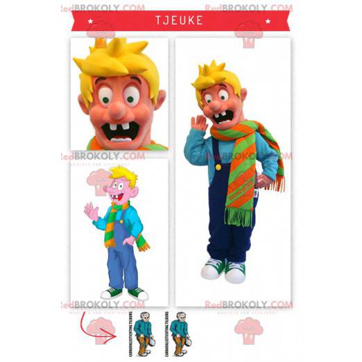 Tjeuke blond boy mascot famous character in Holland -