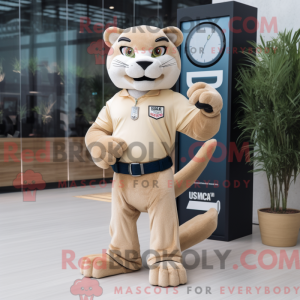 Beige Puma-mascottekostuum...