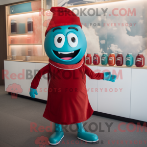 Blaugrüne Flasche Ketchup...