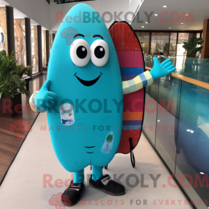 Turquoise Surfboard mascot...