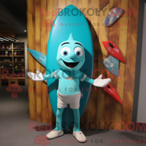 Turquoise Surfboard mascot...