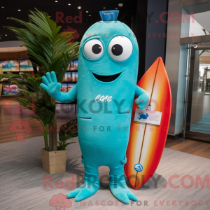 Turquoise Surfboard mascot...