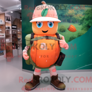Fantasia de mascote Peach Commando com calça skinny e mochilas - Mascotes do Para Commando - REBROKO_323243 - RedBrokoly.com