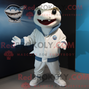 Hvit tunfisk maskot drak...