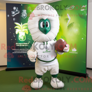 Hvid spinat maskot kostume...