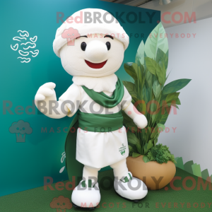 Hvid spinat maskot kostume...