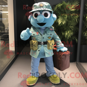 Sky Blue Green Beret maskot...