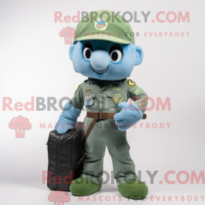 Sky Blue Green Beret maskot...
