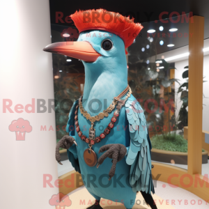Cyan Woodpecker Maskottchen...